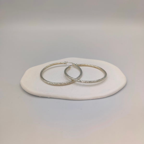 Aros plata estriados