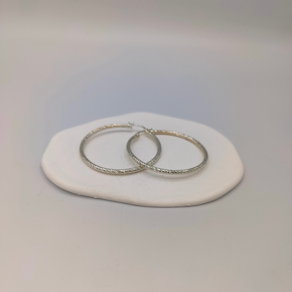 Aros plata estriados