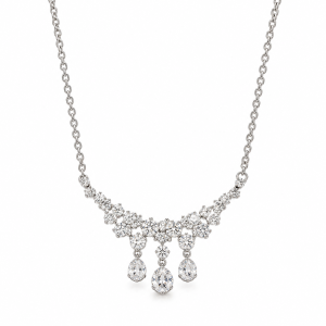 Collar de plata con brillantes y gotas