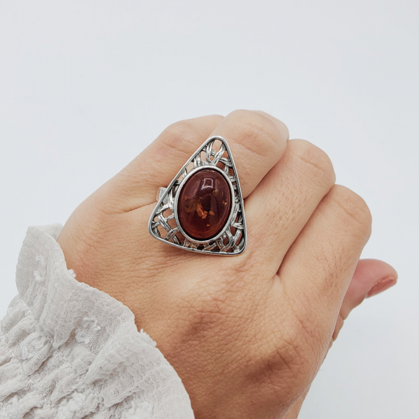 Anillo triangulo Ámbar