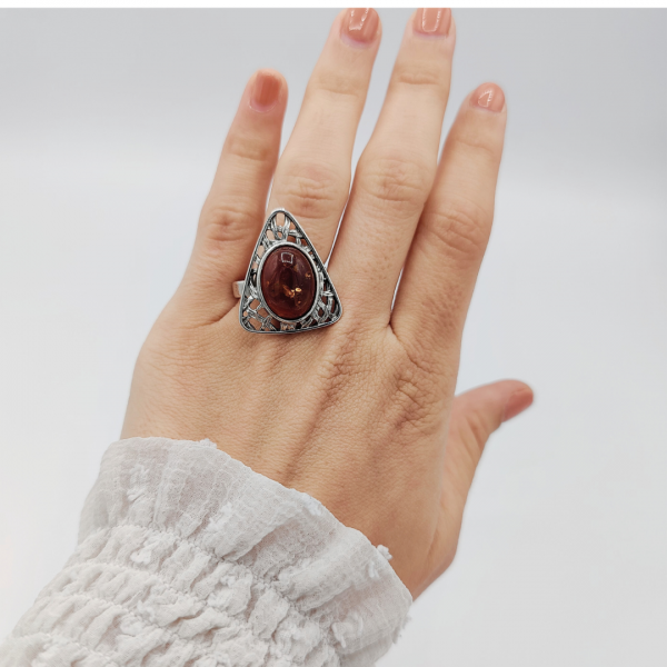 Anillo triangulo Ámbar
