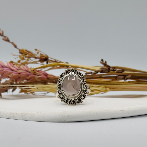 Anillo cuarzo rosa