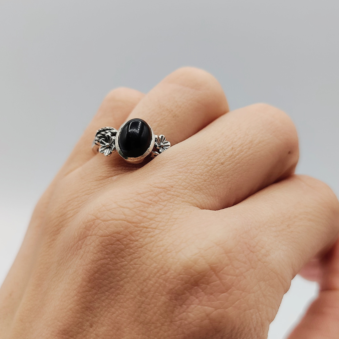 Anillo esfera azabache