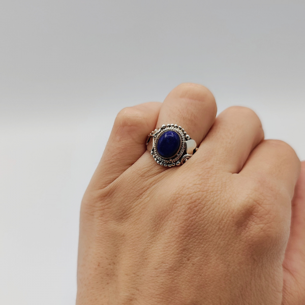 Anillo corazón lapislázuli