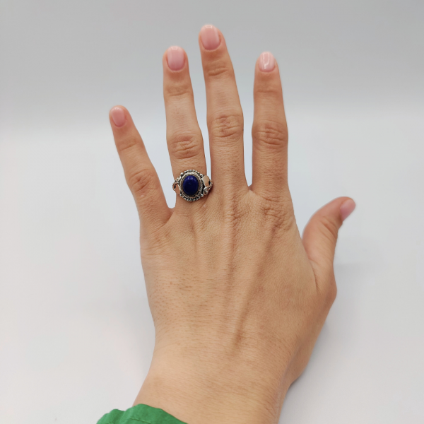 Anillo corazón lapislázuli