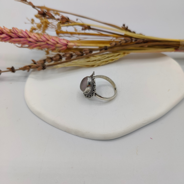 Anillo cuarzo rosa