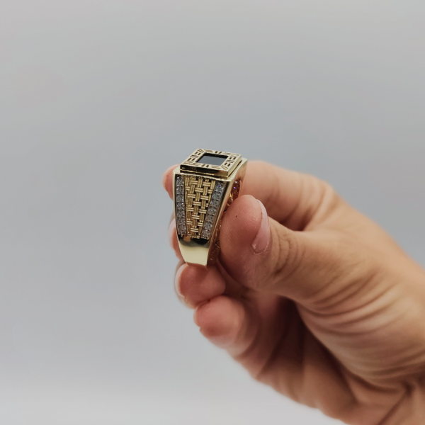 Sello rectangular azabache
