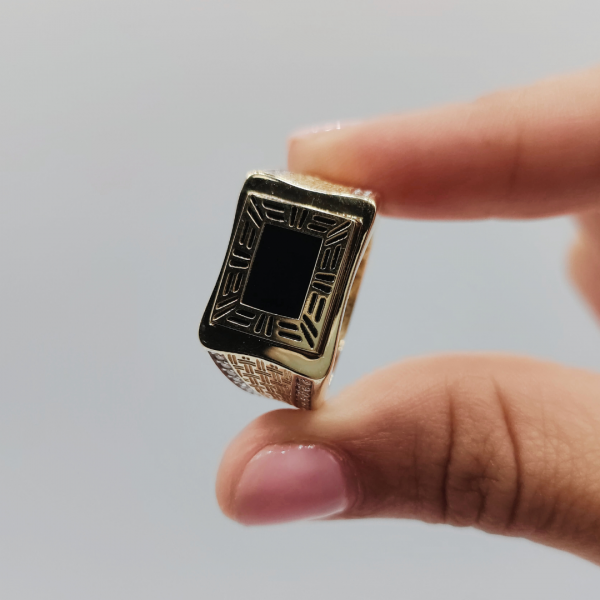 Sello rectangular azabache