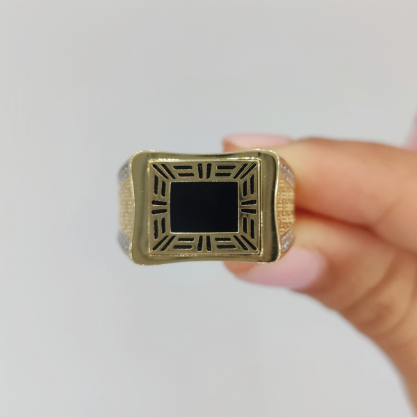 Sello rectangular azabache