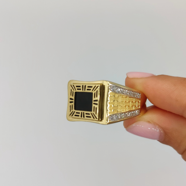 Sello rectangular azabache