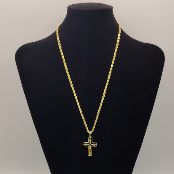 Cruz con diamantes oro de 18 k