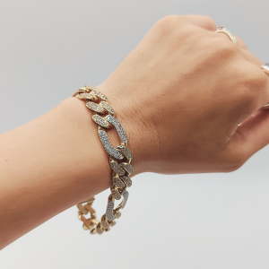 Pulsera fígaro circonitas 13 mm