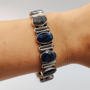 pulsera piedras durmortierita azul de plata