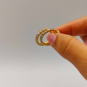 Pendiente Aro de Oro 18K con Circonitas
