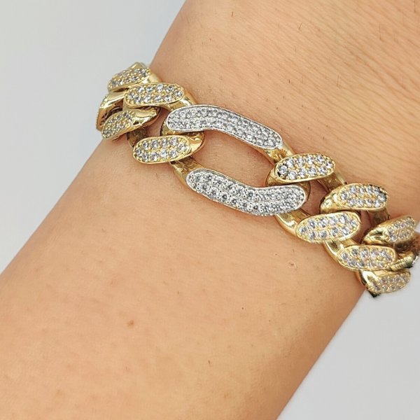Pulsera fígaro circonitas 13 mm
