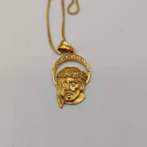 Colgante cara de jesús con circonitas