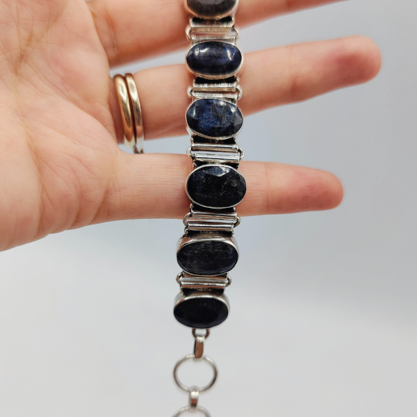 pulsera piedras durmortierita azul de plata