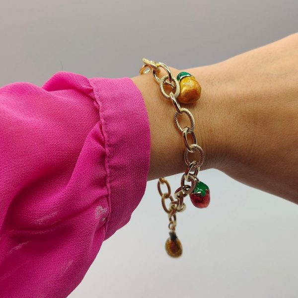 Pulsera de 18 k con frutas