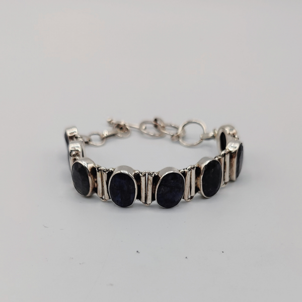 pulsera piedras durmortierita azul de plata