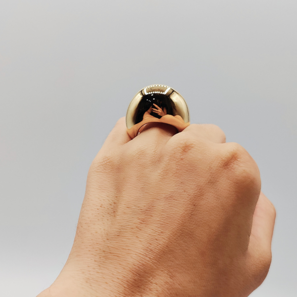 Anillo Abombado de Plata Dorada