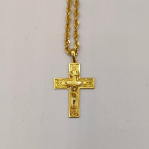 Cruz de oro de 18 k con jesucristo