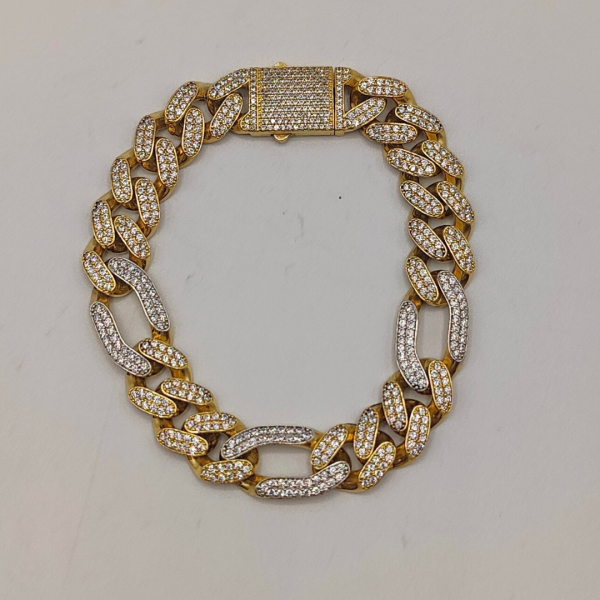 Pulsera fígaro circonitas 13 mm