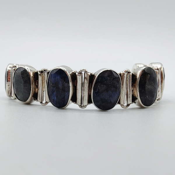 pulsera piedras durmortierita azul de plata