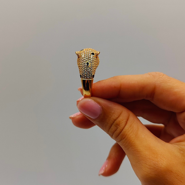Anillo Leopardo de Plata con Circonitas