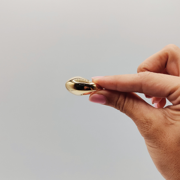 Anillo Abombado de Plata Dorada