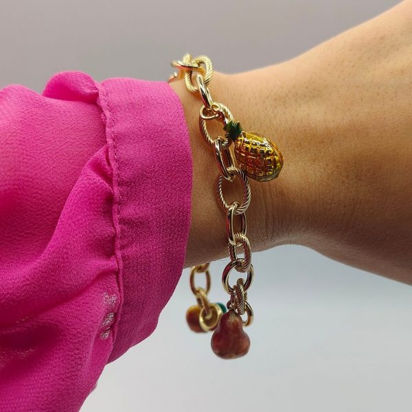 Pulsera de 18 k con frutas