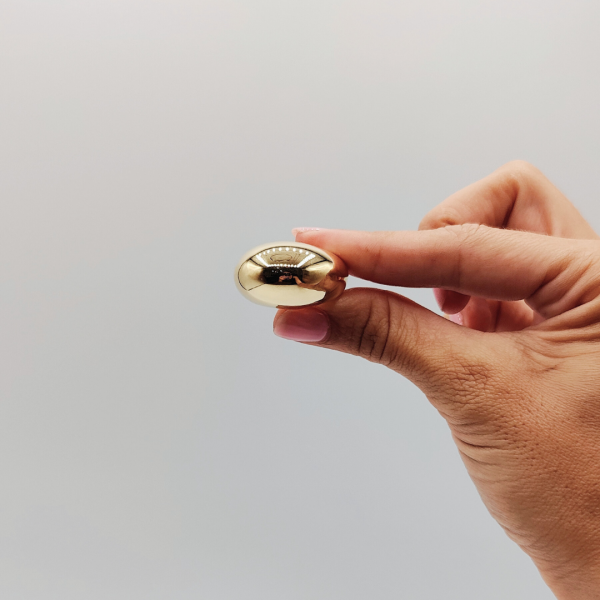 Anillo Abombado de Plata Dorada
