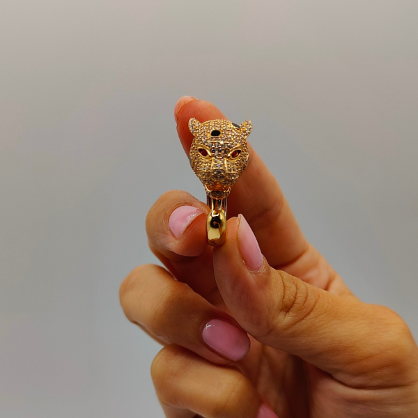 Anillo Leopardo de Plata con Circonitas