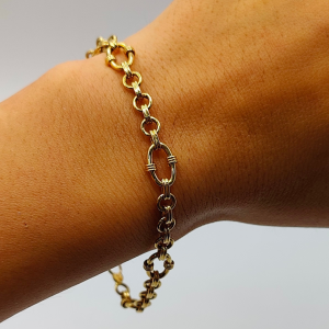 Pulsera rolo 6 mm oro de 18 k