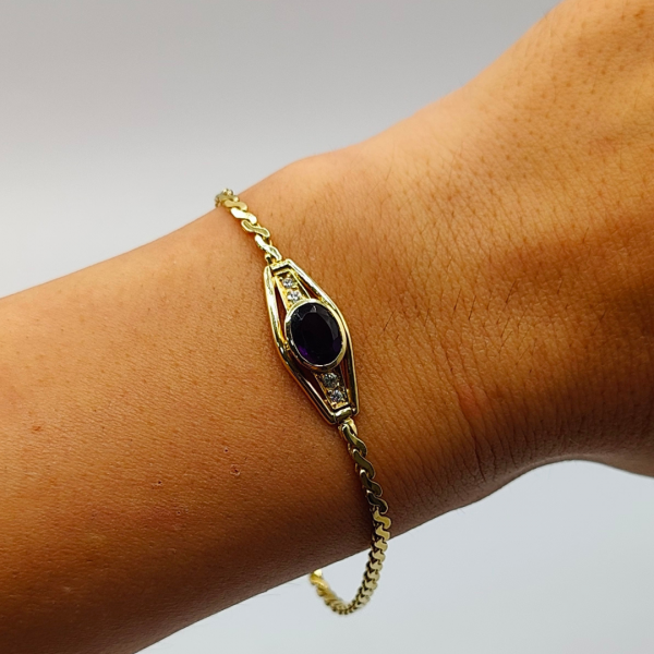 Pulsera espiga diamantes y amantista