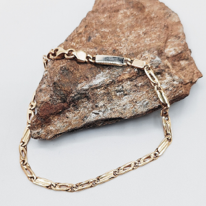 Pulsera eslabon plano 2 mm con espacio para grabar