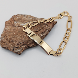 Pulsera fígaro estilo no me olvides 7 mm