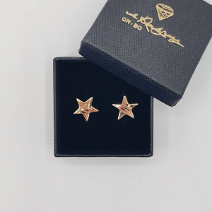 Pendientes en Forma de Estrella en Oro de 18 Quilates con Cierre a Presión