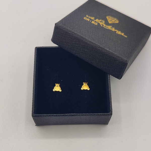 Pendientes de Ositos de Oro de 18k para Bebés/niños