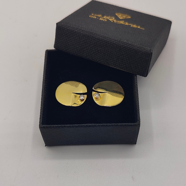 Pendientes de Circunferencia Plana en Oro de 18k con Diamante