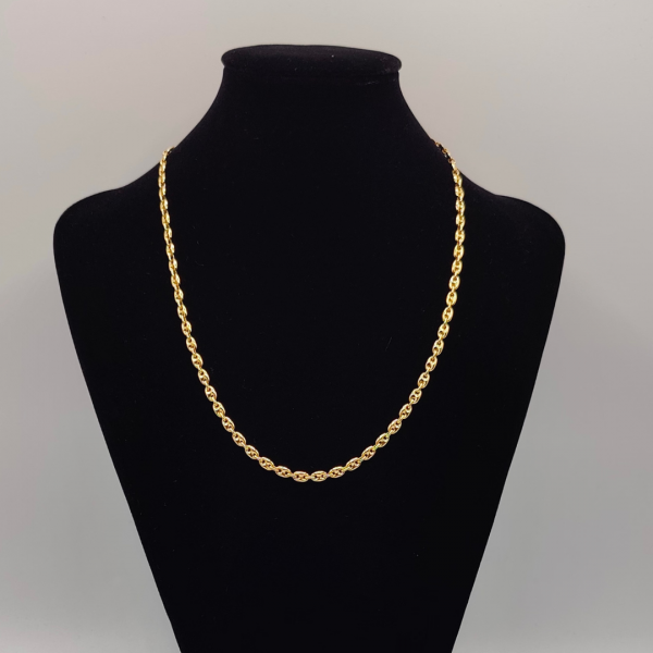 Cadena Calabrote 3mm 50cm Oro 18k con Cierre de Pato