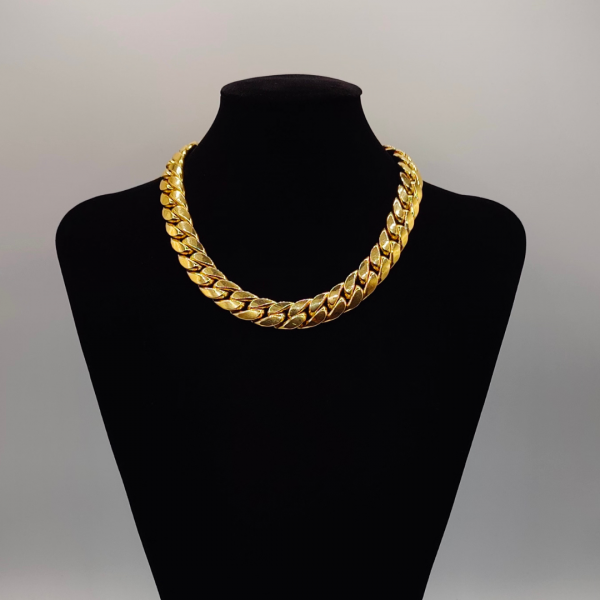 Cadena Cubana en Oro de 18K – 40 cm x 15 mm