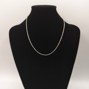 cadena barbada 40 cm 1 mm de oro de 18 k blanco