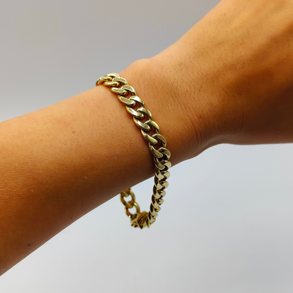Pulsera cubana 9 mm cierre cajón