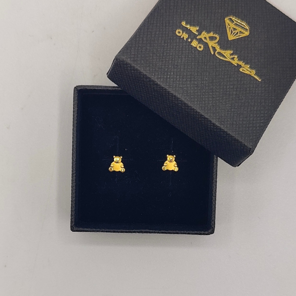 Pendientes de Ositos de Oro de 18k para Bebés/niños