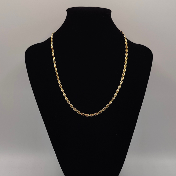 Cadena Calabrote 3mm 50cm Oro 18k con Cierre de Pato