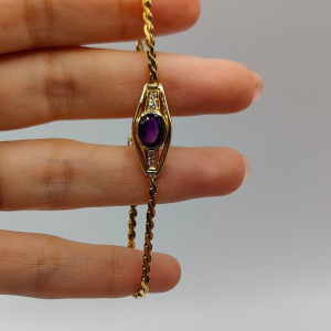 Pulsera espiga diamantes y amantista