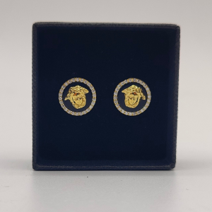 Pendientes Redondos Versace con Medusa y Circonitas