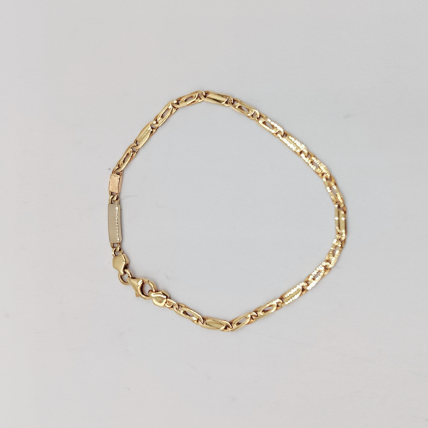 Pulsera eslabon plano 2 mm con espacio para grabar