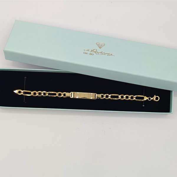 Pulsera fígaro estilo no me olvides 7 mm