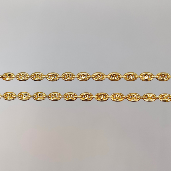Cadena Calabrote 3mm 50cm Oro 18k con Cierre de Pato
